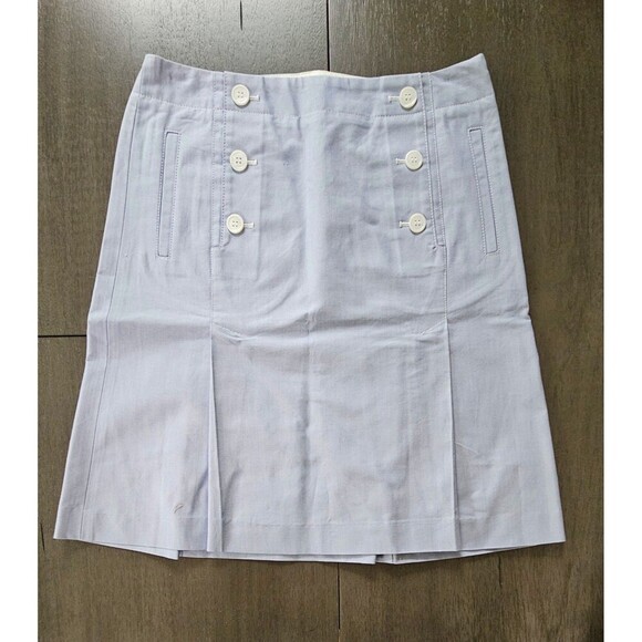 Talbots Womens Skirt Blue Oxford Sailor Nautical A Line Size 4 PETITE Pockets - Picture 9 of 9
